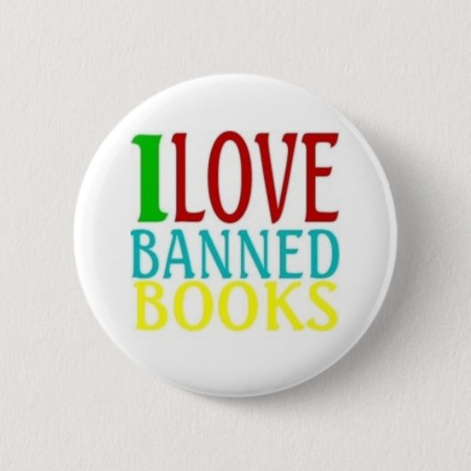IK HOOR VAN BANNBOEKEN RONDE BUTTON 5,7 CM (Voorkant)