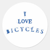 IK HOOR VAN BICYCLES RONDE STICKER (Voorkant)