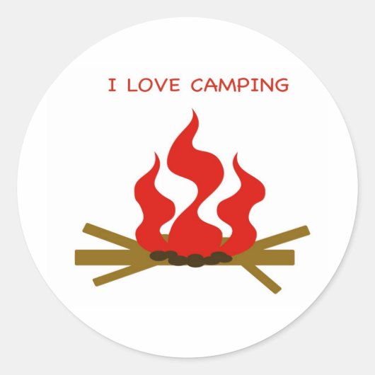IK HOOR VAN CAMPING RONDE STICKER (Voorkant)