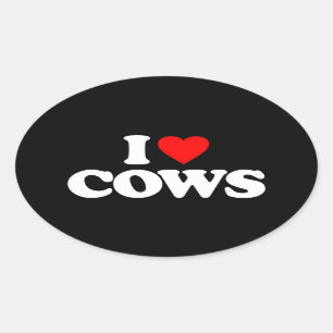 IK HOOR VAN COWS OVALE STICKER