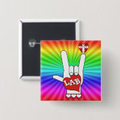 IK HOOR VAN DE LAB ASL SIGN VIERKANTE BUTTON 5,1 CM (Voorkant /achterkant)