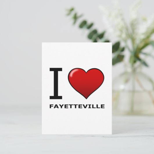 IK HOOR VAN FAYETTEVILLE, NC - NOORD CAROLINA BRIEFKAART (Staand voorkant)