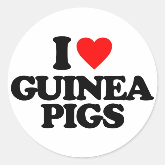 IK HOOR VAN GUINEE-VARKENS RONDE STICKER (Voorkant)