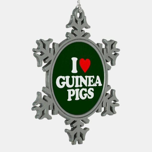 IK HOOR VAN GUINEE-VARKENS TIN SNEEUWVLOK ORNAMENT (Links)