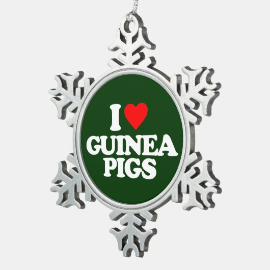 IK HOOR VAN GUINEE-VARKENS TIN SNEEUWVLOK ORNAMENT (Rechts)