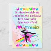 IK HOOR VAN GYMNASTICS BIRTHDAY-INVITATIE KAART (Voorkant)