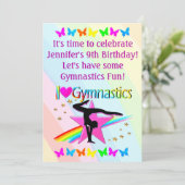 IK HOOR VAN GYMNASTICS BIRTHDAY-INVITATIE KAART (Staand voorkant)