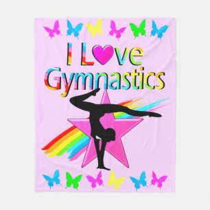 IK HOOR VAN GYMNASTICS RAINBOW GYMNAST GIRL DESIGN FLEECE DEKEN