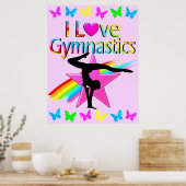 IK HOOR VAN GYMNASTICS RAINBOW GYMNAST GIRL DESIGN POSTER (Keuken)