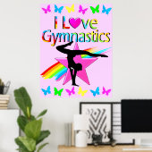 IK HOOR VAN GYMNASTICS RAINBOW GYMNAST GIRL DESIGN POSTER (Thuiskantoor)