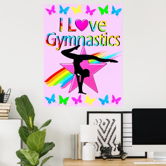 IK HOOR VAN GYMNASTICS RAINBOW GYMNAST GIRL DESIGN POSTER (Thuiskantoor)