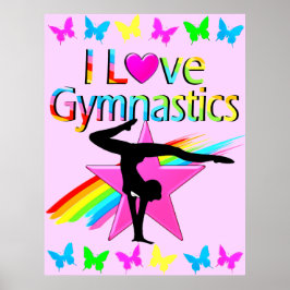 IK HOOR VAN GYMNASTICS RAINBOW GYMNAST GIRL DESIGN POSTER