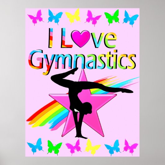 IK HOOR VAN GYMNASTICS RAINBOW GYMNAST GIRL DESIGN POSTER (Voorkant)