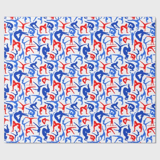 IK HOOR VAN Gymnastiek Papieren rood, wit en blauw Cadeaupapier (Vlak)