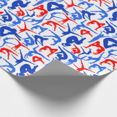 IK HOOR VAN Gymnastiek Papieren rood, wit en blauw Cadeaupapier (Hoek)