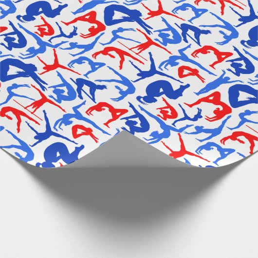 IK HOOR VAN Gymnastiek Papieren rood, wit en blauw Cadeaupapier (Hoek)