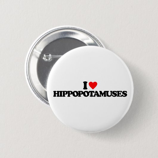 IK HOOR VAN HIPPOPOTAMUSSEN RONDE BUTTON 5,7 CM (Voorkant /achterkant)