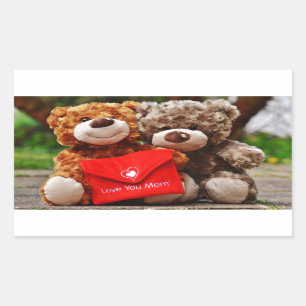 IK HOOR VAN JE MOM - Cute & Cudly Teddy Bears Rechthoekige Sticker