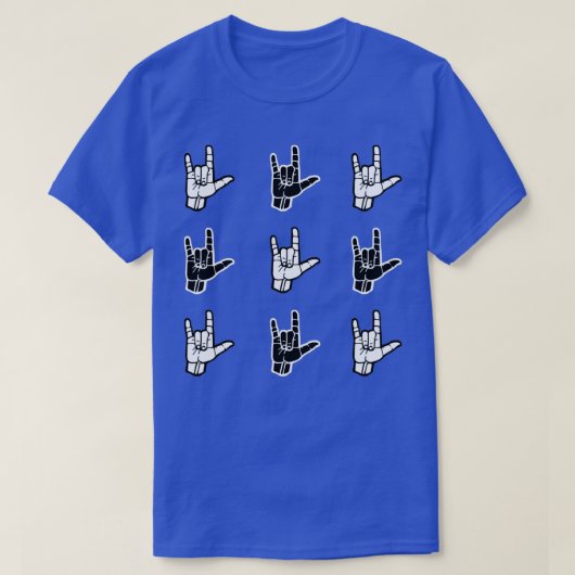 IK HOOR VAN JE Taal Taal Handtekeningen zwart en w T-shirt (Design voorkant)