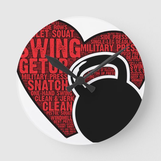 IK HOOR VAN KETTLEBELL-ONTWERP RONDE KLOK (Voorkant)