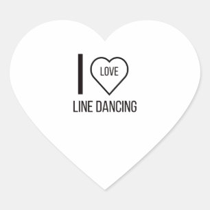 IK HOOR VAN LINE DANCING HART STICKER