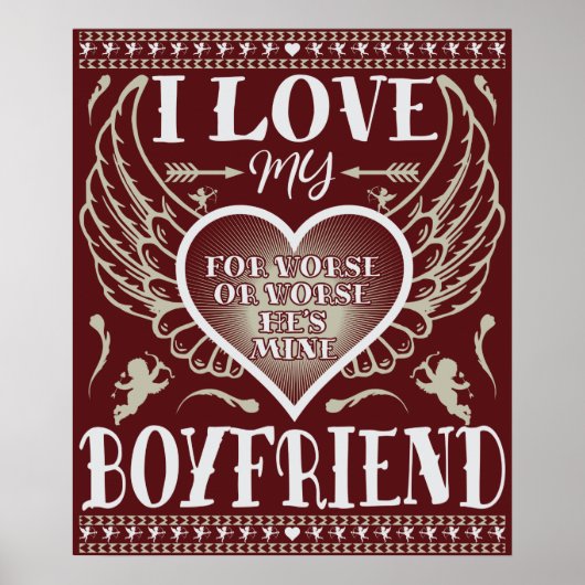 IK HOOR VAN MIJN BOYFRIEND - FUNNY ROMANTIC LOVE Q POSTER (Voorkant)