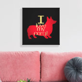 IK HOOR VAN MIJN CORGI CANVAS AFDRUK (Insitu (Woonkamer))