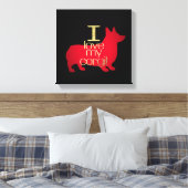 IK HOOR VAN MIJN CORGI CANVAS AFDRUK (Insitu (Slaapkamer))