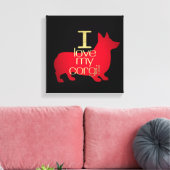 IK HOOR VAN MIJN CORGI CANVAS AFDRUK (Insitu (Woonkamer))
