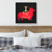 IK HOOR VAN MIJN CORGI CANVAS AFDRUK (Insitu (Slaapkamer))