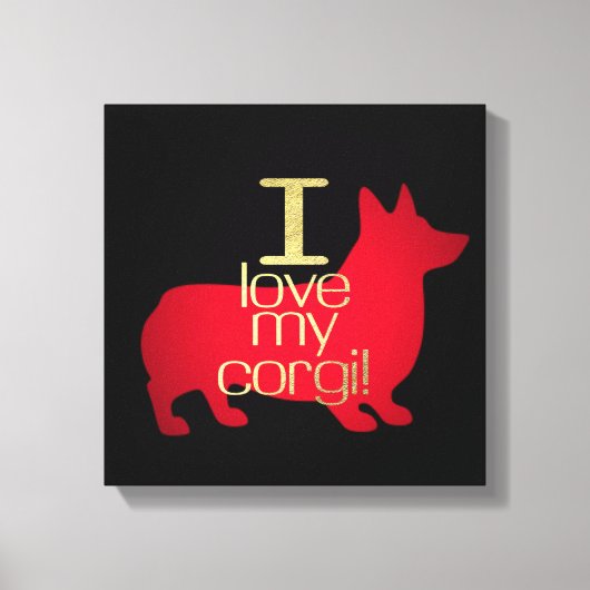 IK HOOR VAN MIJN CORGI CANVAS AFDRUK (Voorkant)