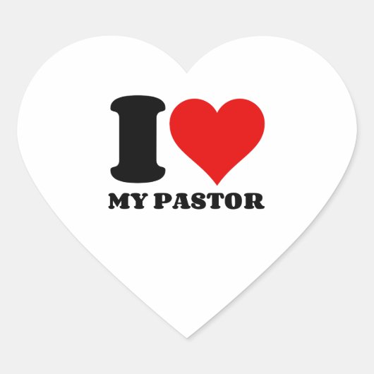 IK HOOR VAN MIJN PASTOR HART STICKER (Voorkant)
