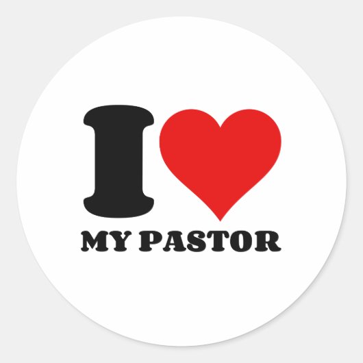 IK HOOR VAN MIJN PASTOR RONDE STICKER (Voorkant)