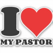 IK HOOR VAN MIJN PASTOR STICKER (Voorkant)