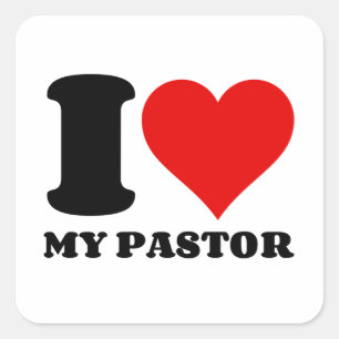 IK HOOR VAN MIJN PASTOR VIERKANTE STICKER