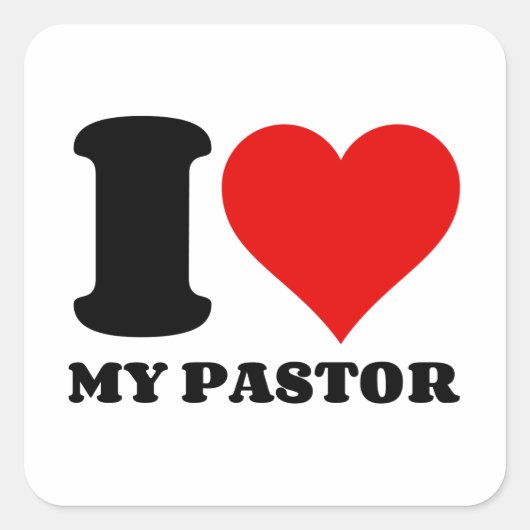 IK HOOR VAN MIJN PASTOR VIERKANTE STICKER (Voorkant)