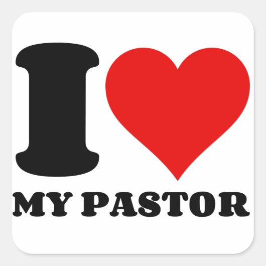 IK HOOR VAN MIJN PASTOR VIERKANTE STICKER (Voorkant)