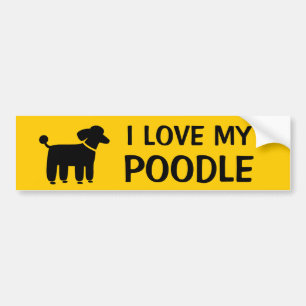 IK HOOR VAN MIJN POODLE - Hond Grafisch met de Tek Bumpersticker