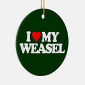 IK HOOR VAN MIJN WEASEL KERAMISCH ORNAMENT (Rechts)