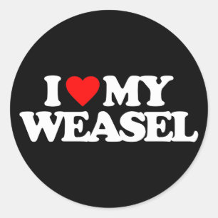IK HOOR VAN MIJN WEASEL RONDE STICKER
