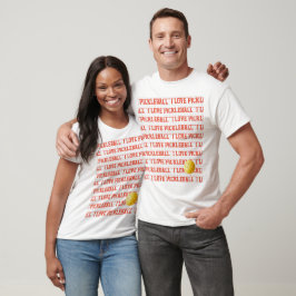IK HOOR VAN PICKLEBALL Sportgele Oranje Ball Net T-shirt