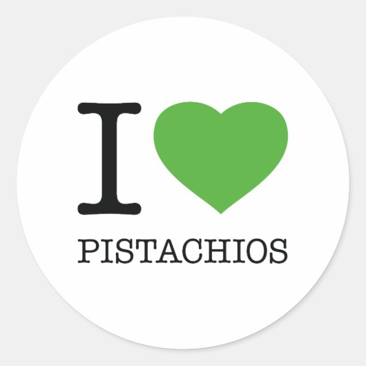 IK HOOR VAN PISTACHIOS RONDE STICKER (Voorkant)