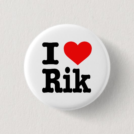 "IK HOOR VAN RIK" RONDE BUTTON 3,2 CM (Voorkant)