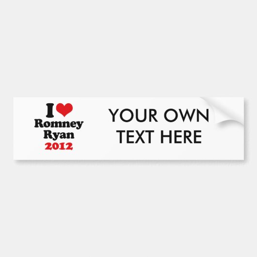 IK HOOR VAN ROMNEY RYAN 2012.png Bumpersticker (Voorkant)
