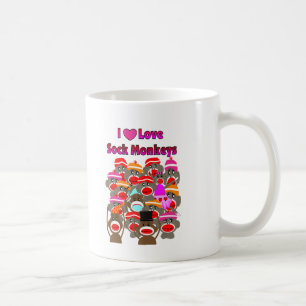 "IK HOOR VAN SOCK MONKEYS"   Giften Koffiemok