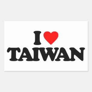 IK HOOR VAN TAIWAN RECHTHOEKIGE STICKER