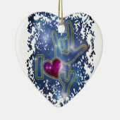 IK HOOR VAN U / gebarentaal Keramisch Ornament (Rechts)