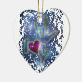 IK HOOR VAN U / gebarentaal Keramisch Ornament (Links)