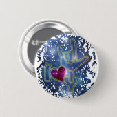 IK HOOR VAN U / gebarentaal Ronde Button 5,7 Cm (Voorkant /achterkant)