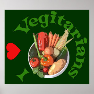 Ik hoor vegetariërs poster